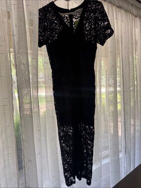Sam Edelman Black Lace Dress with Front Pockets